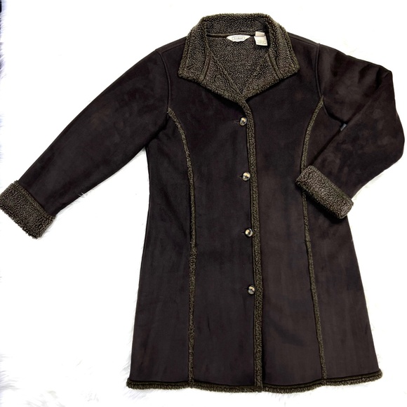 L.L. Bean Jackets & Blazers - |•L.L.BEAN•| Faux Suede Teddy Bear Inner Mid Length Coat